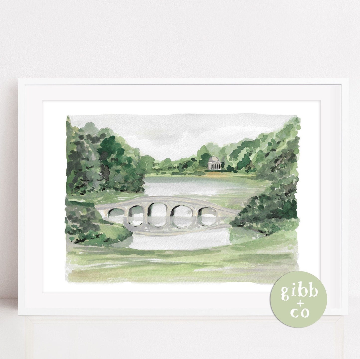 Stourhead Garden art, garden art print, Fans of Pride and Prejudice, travel art print