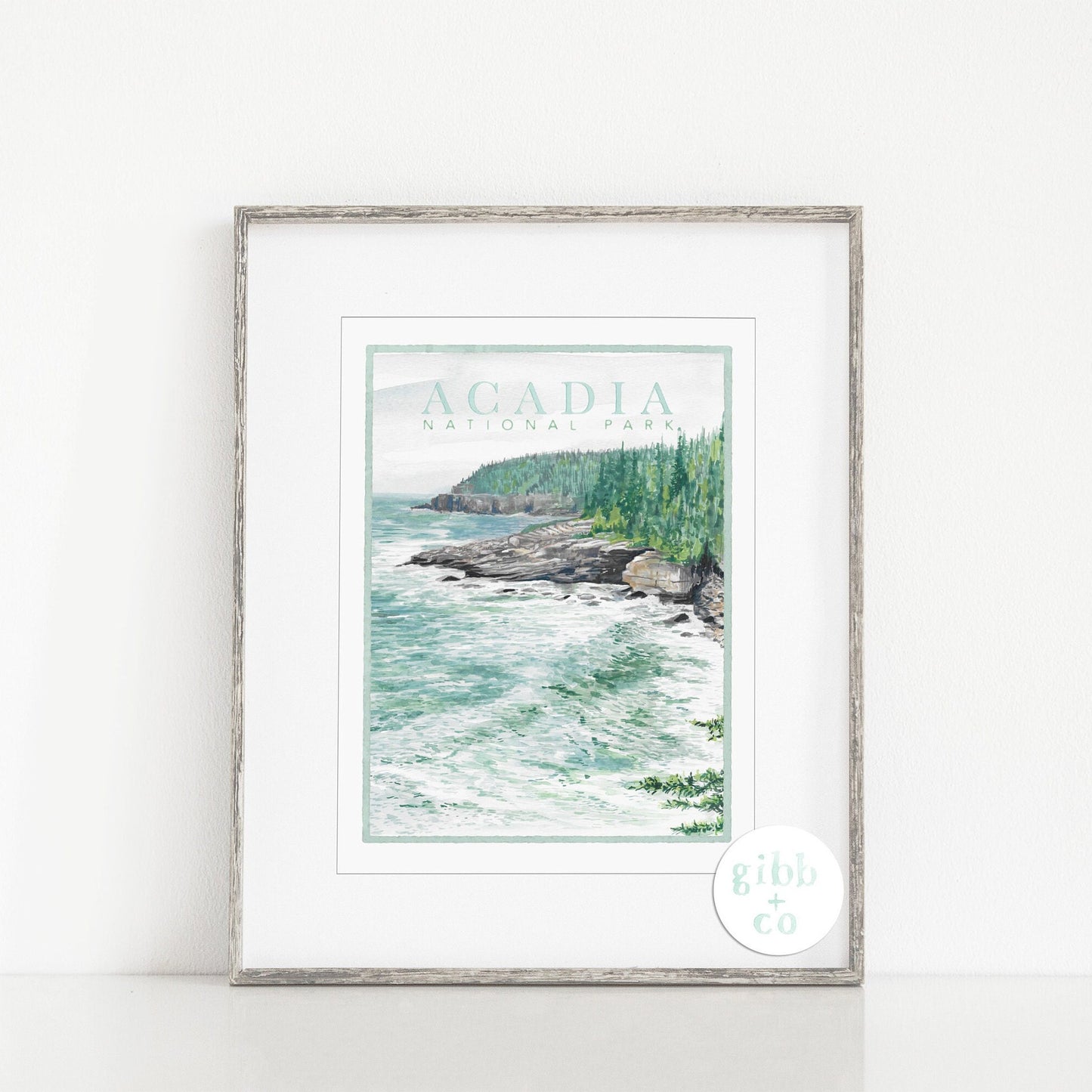 Acadia National Park, Travel Poster, Maine, coastal art print, travel art print