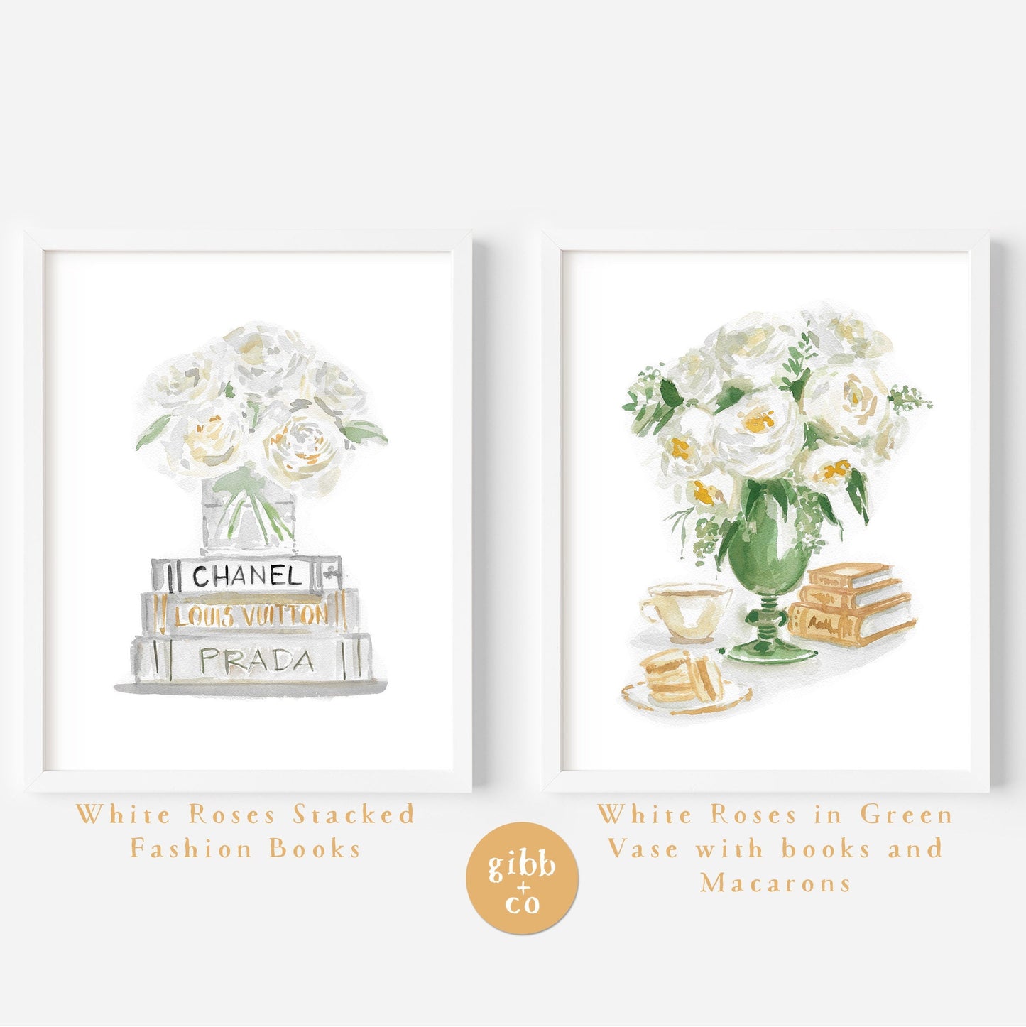 White Rose with stacked books, art print, book art print, floral art print