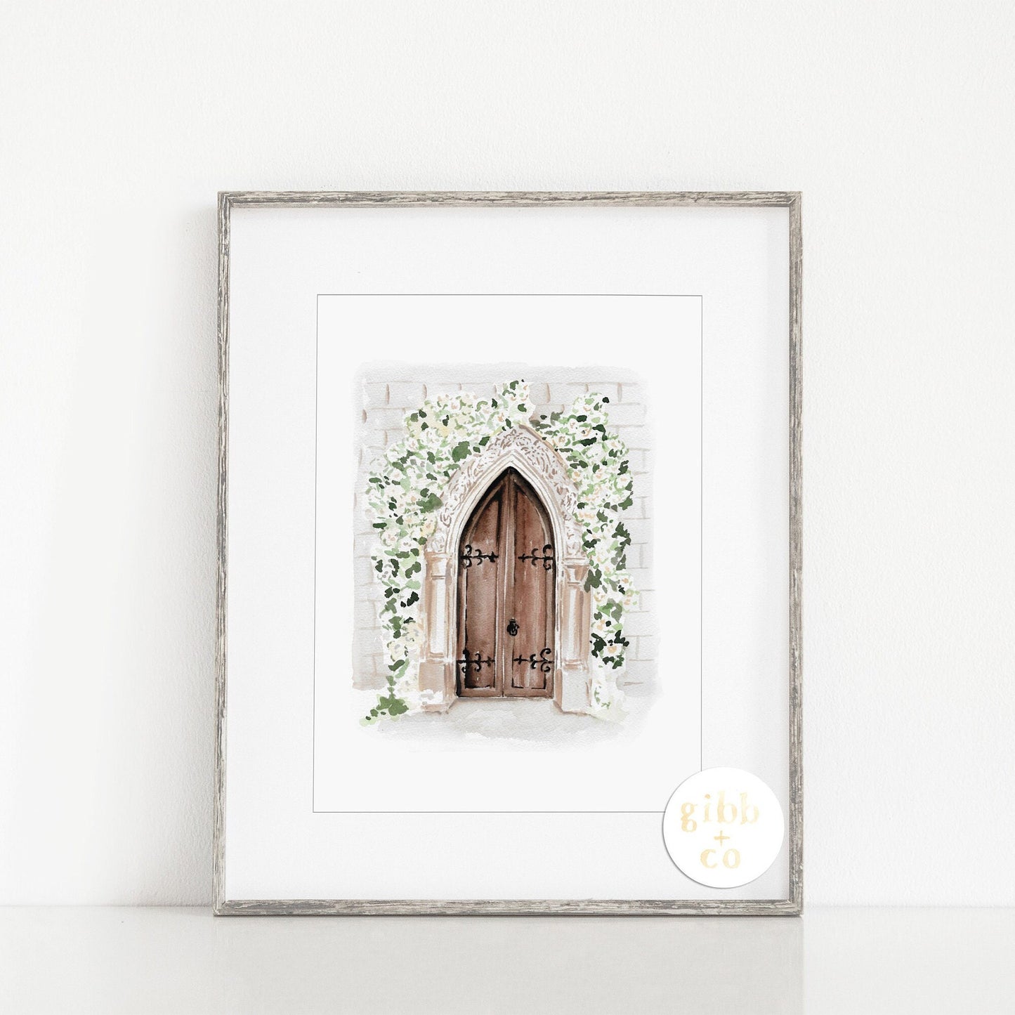 Dutch Door Floral, architecture art print, floral art print