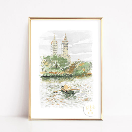 Travel art print, New York, Central Park, lunch at the Palm, architecture lover, art print, travel art print