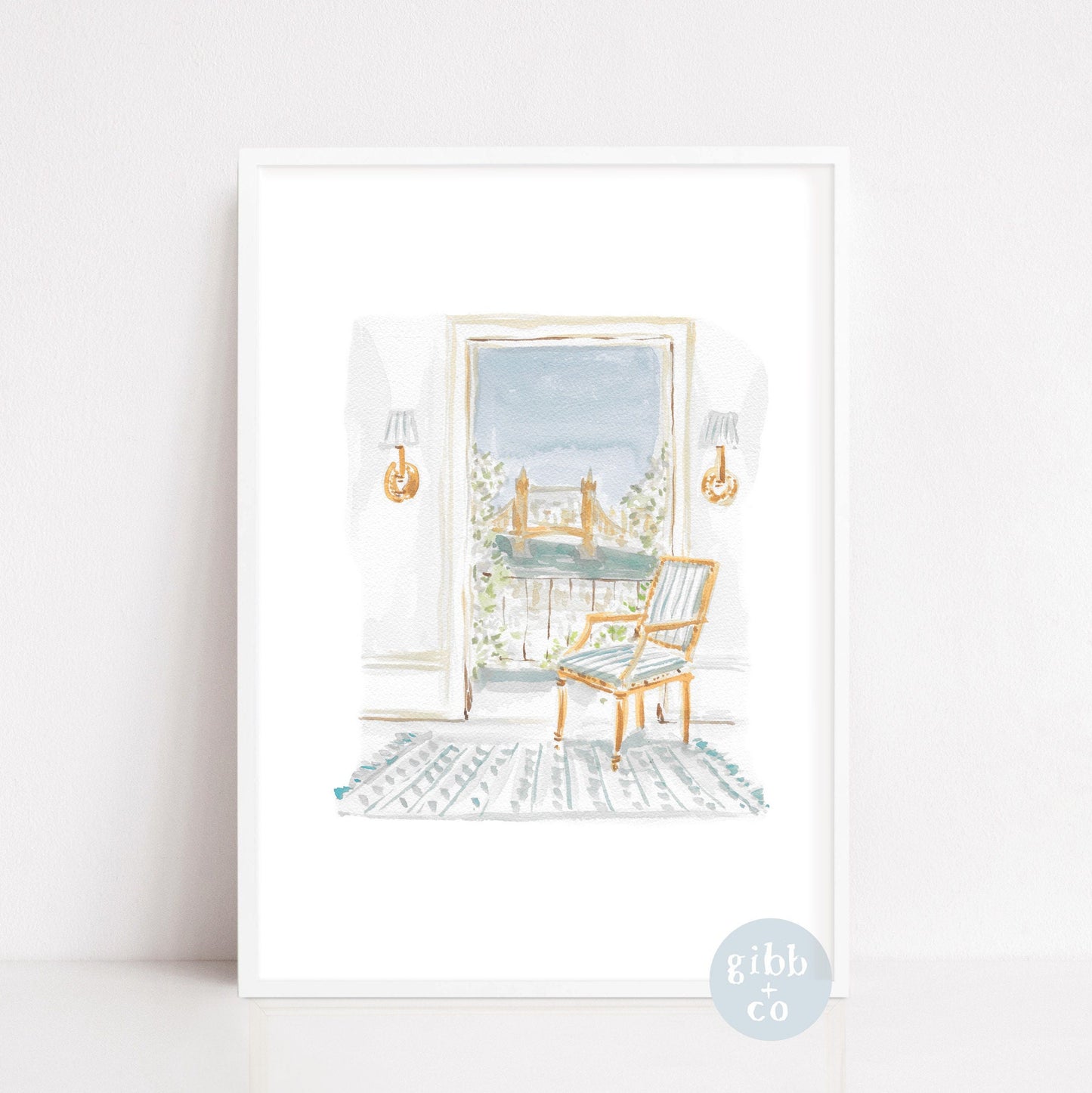 travel art, London, Paris, balcony city view, art print, nursery art print, design art print, travel art print