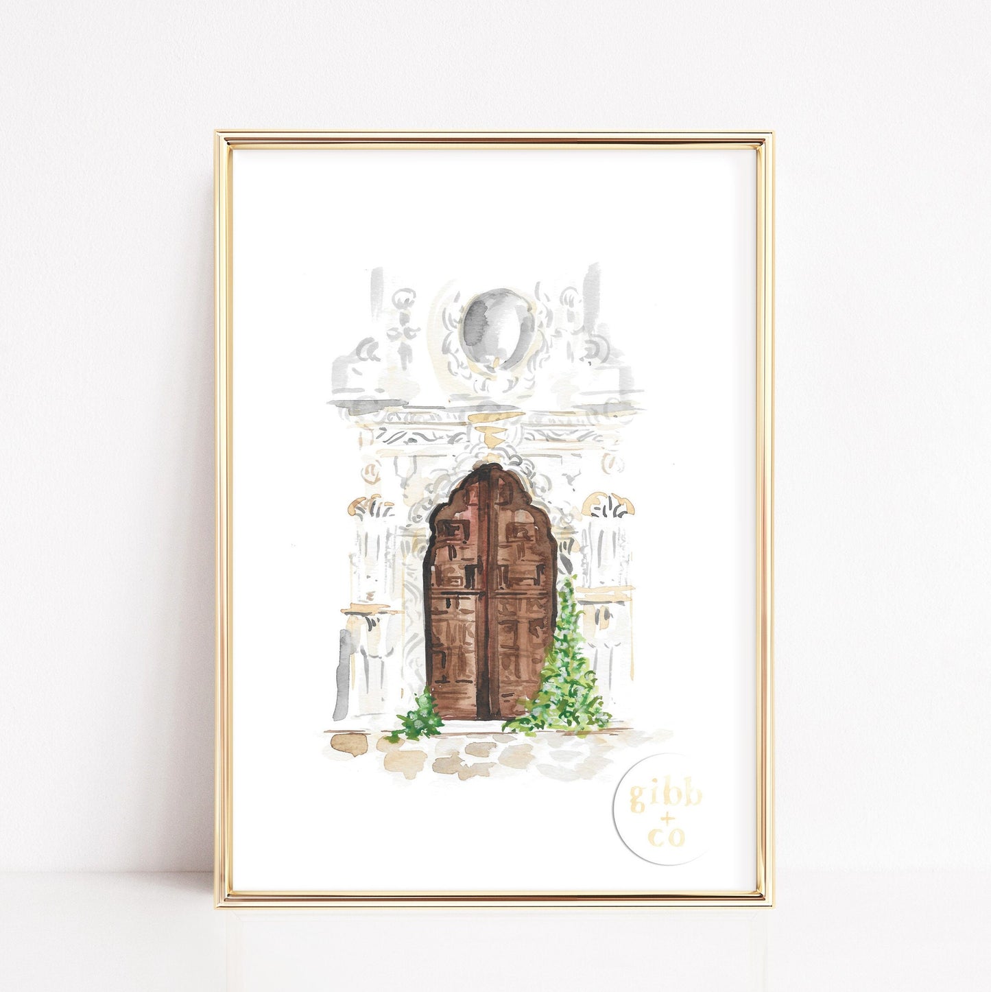 Storybook carved door design art print, architecture art print