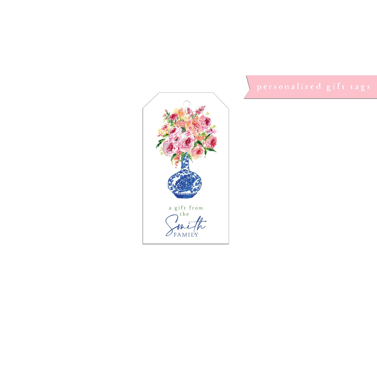 Blue Chinoiserie vase floral wrapping paper