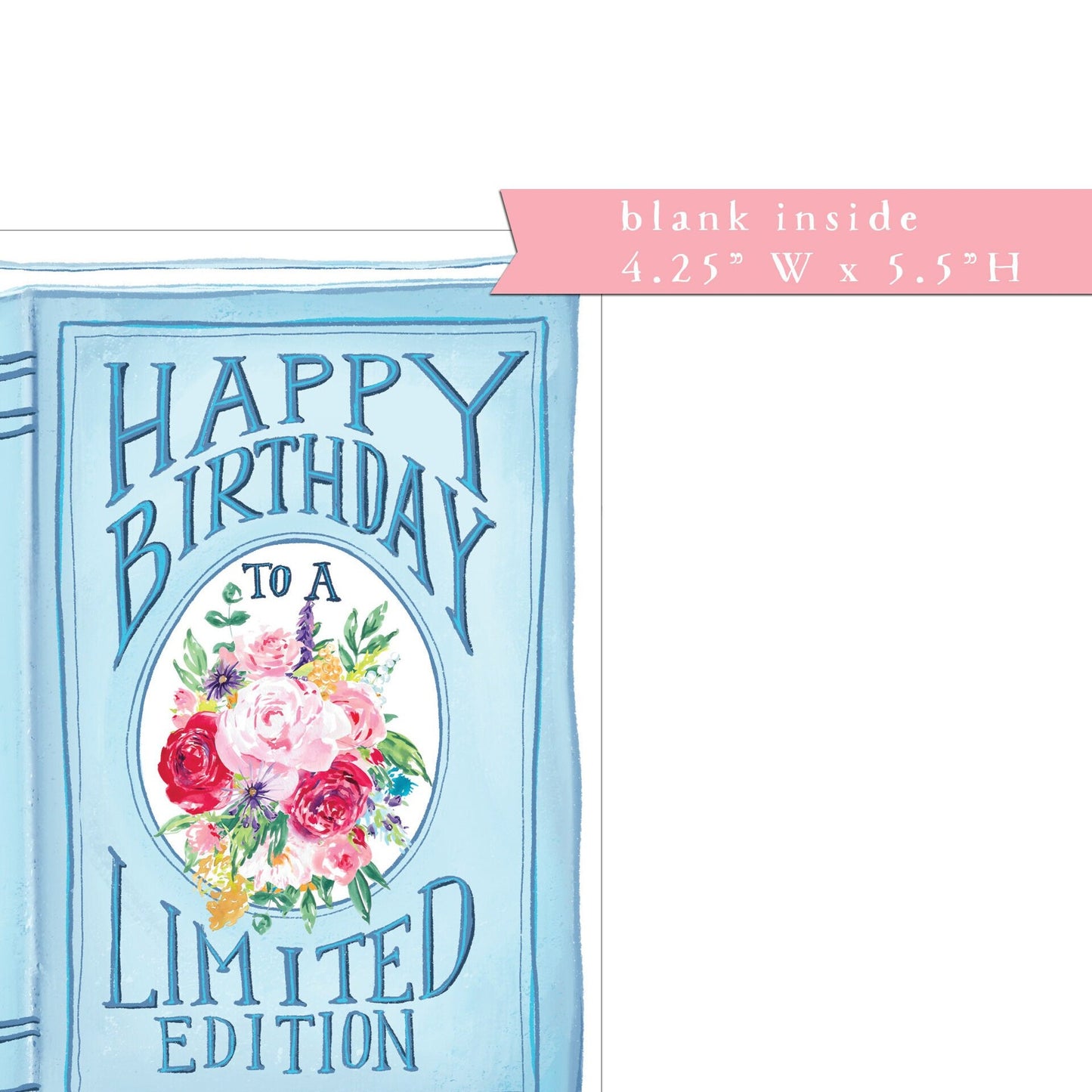 Happy Birthday card, book cover, book lover, single or set, folded, birthday greeting card, friendship, friend birthday, typography