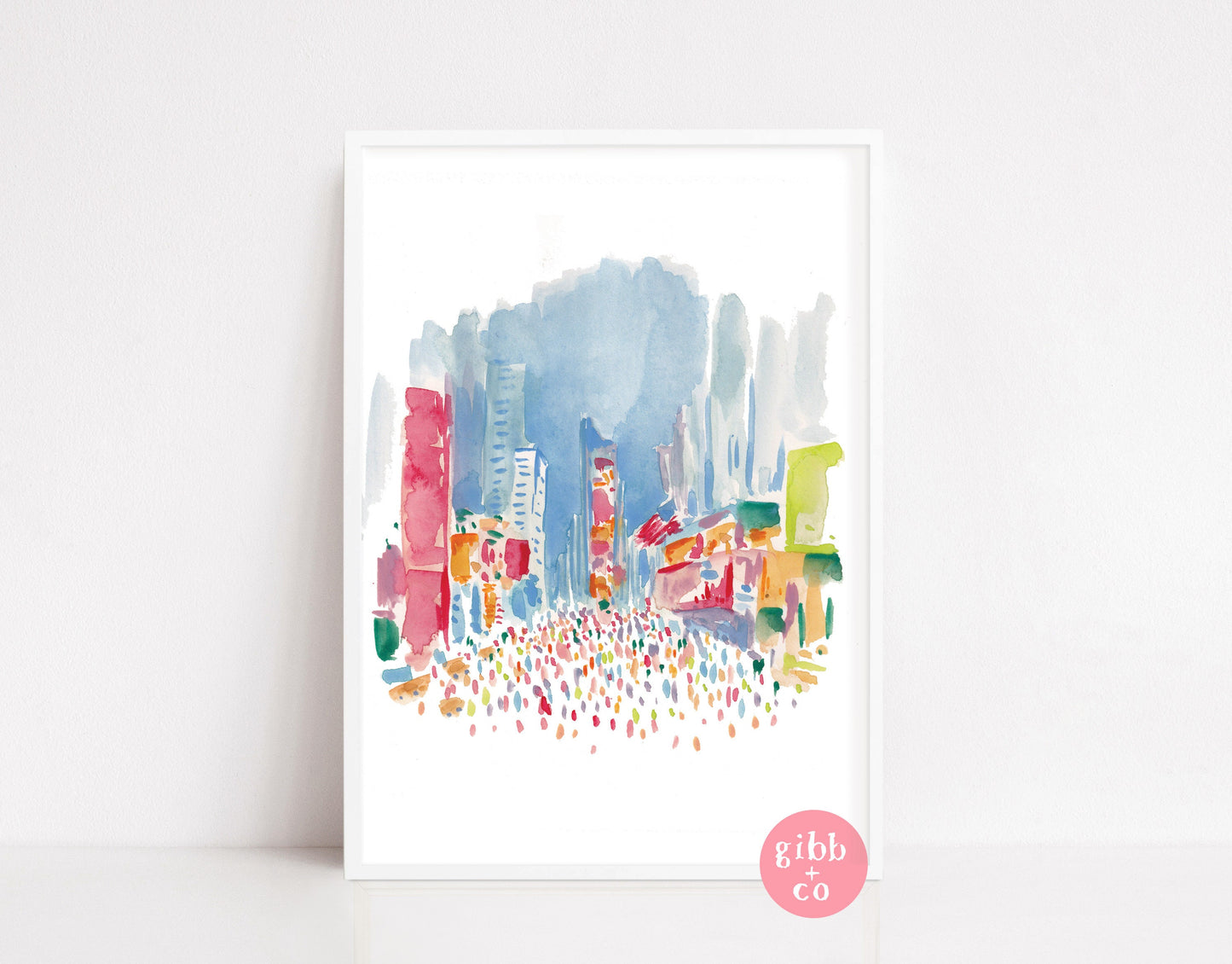 New York travel art, Statue of Liberty, Manhattan bridge, Times Square, Rockefeller Tree, travel art print