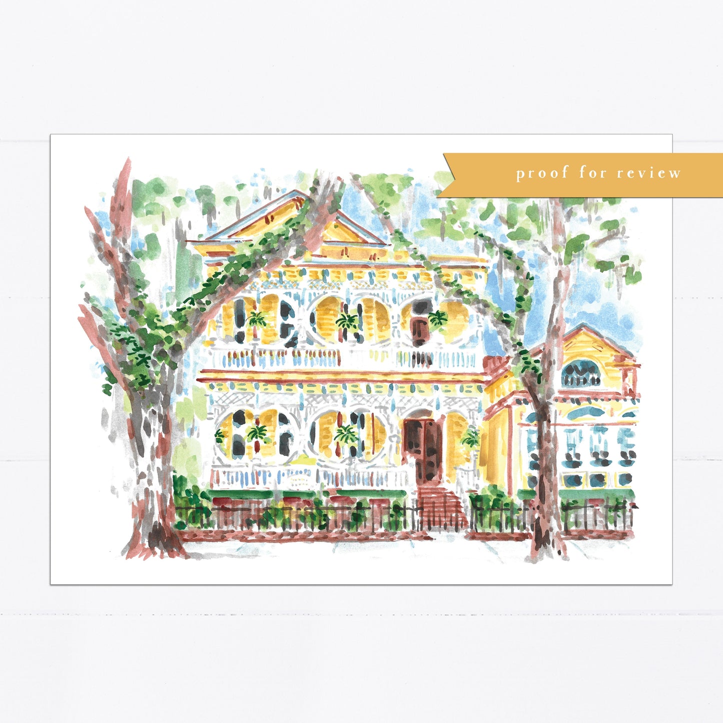 Custom Illustrated House portrait, illustrated gift