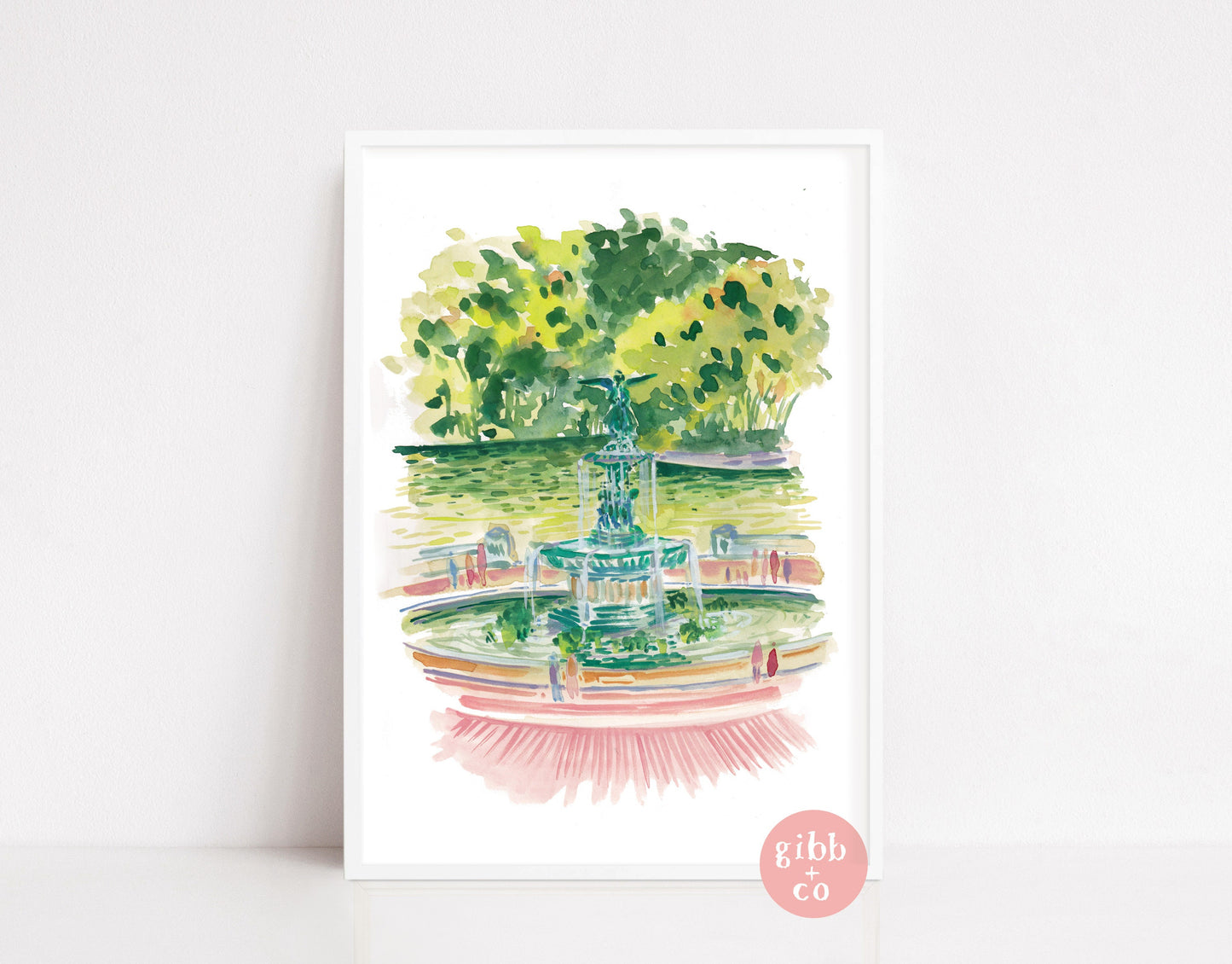 New York travel art, Public Library, Empire State, St Patricks Cathedral, Bethesda Fountain, travel art print