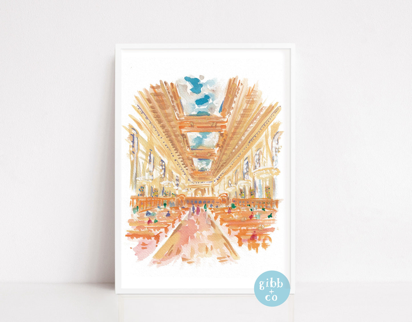 New York travel art, Public Library, Empire State, St Patricks Cathedral, Bethesda Fountain, travel art print