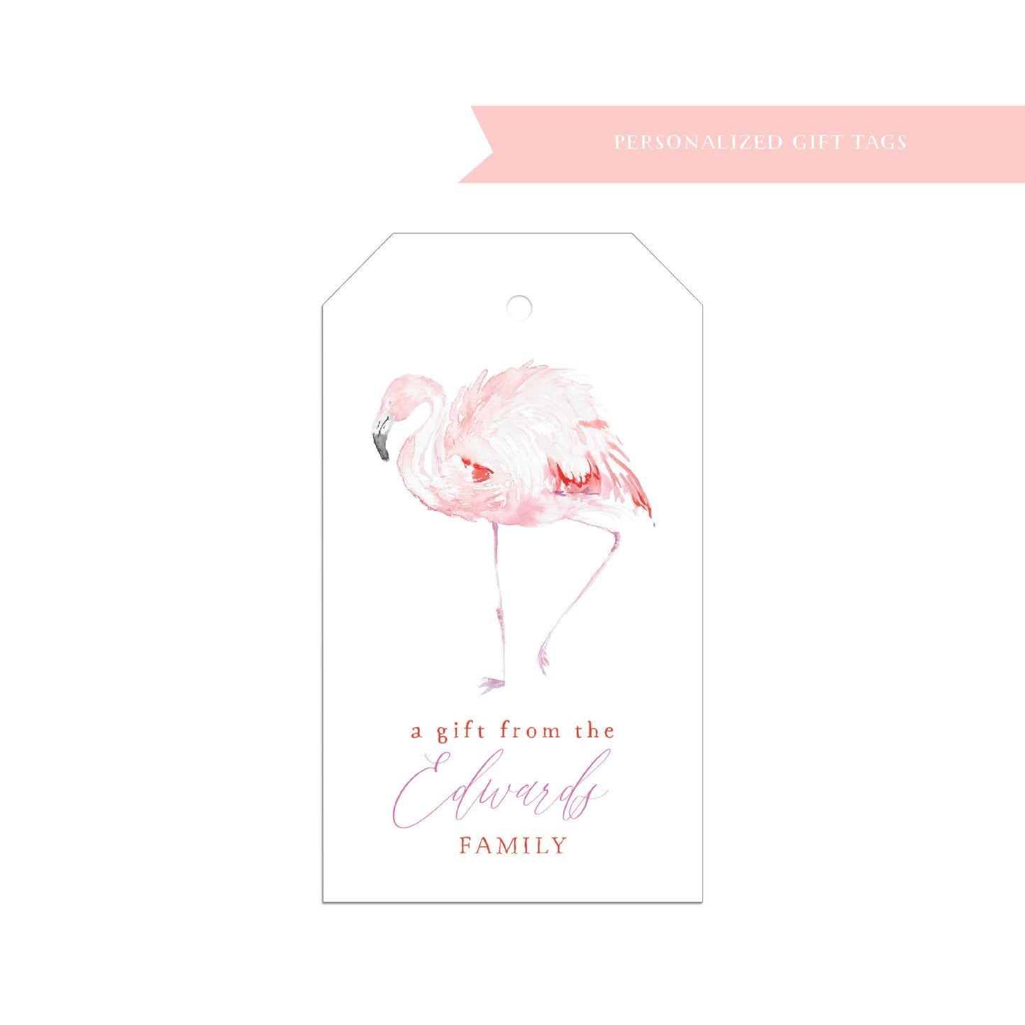 Flamingo Personalized gift tag, gift tags, personalized gift tags, set of gift tags, personalized tags, paper products