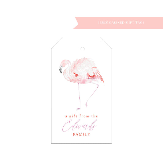 Flamingo Personalized gift tag, gift tags, personalized gift tags, set of gift tags, personalized tags, paper products