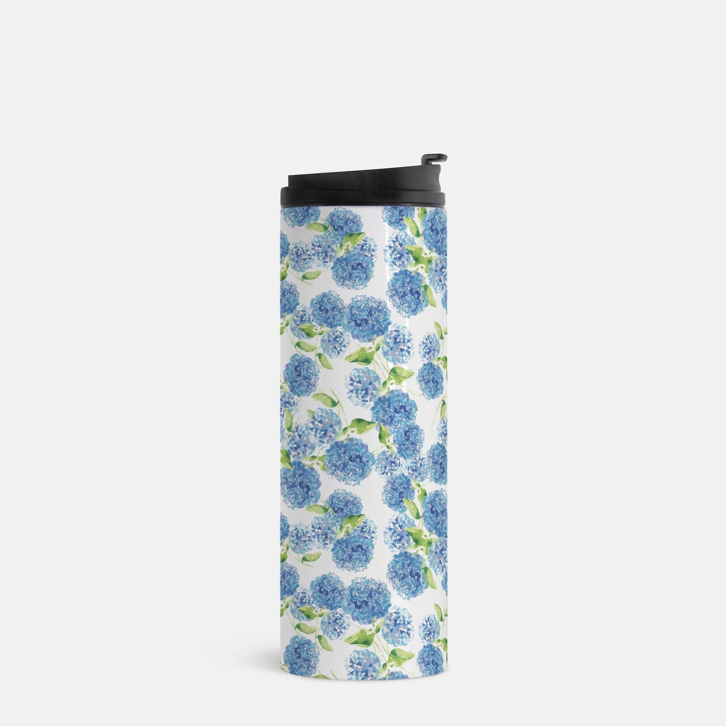 Blue Hydrangeas Thermal Tumbler, 16 oz. gift for mom, tiger, cheetah, peacock, for teacher, drink tumbler, pink, cold beverage, hot beverage
