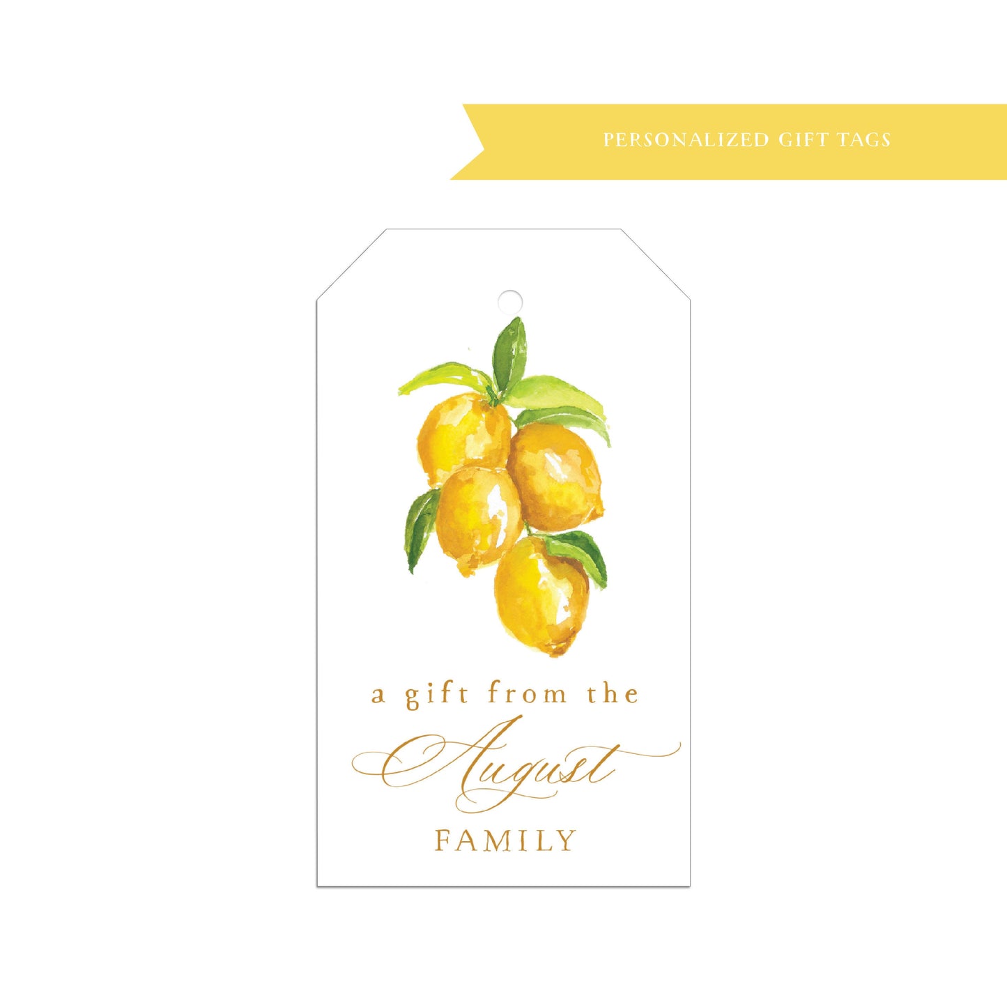 Lemon Personalized gift tag, gift tags, personalized gift tags, Positano, set of gift tags, personalized tags, paper products, whimsical