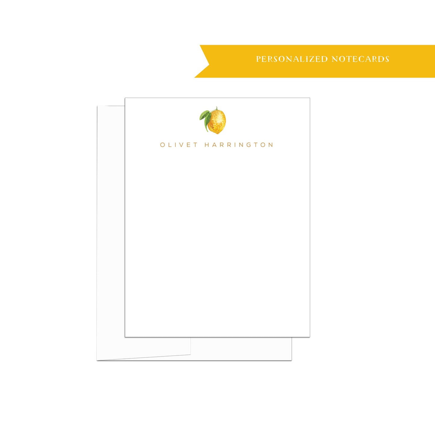 Lemon stationery, personalized stationery set, citrus, yellow stationery, gift for teacher, bridal party gift, gift for mom