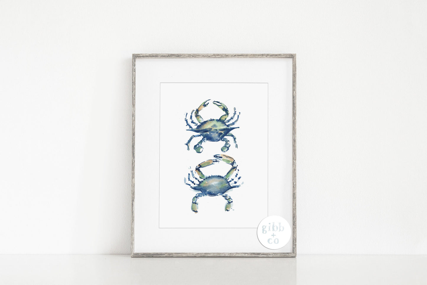 Blue Crab art print series, Coastal art print, beach art print