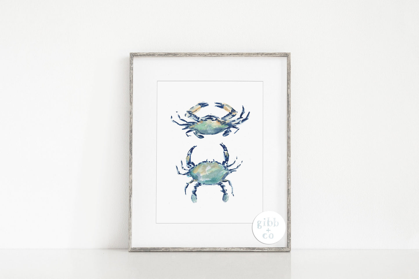 Blue Crab art print series, Coastal art print, beach art print