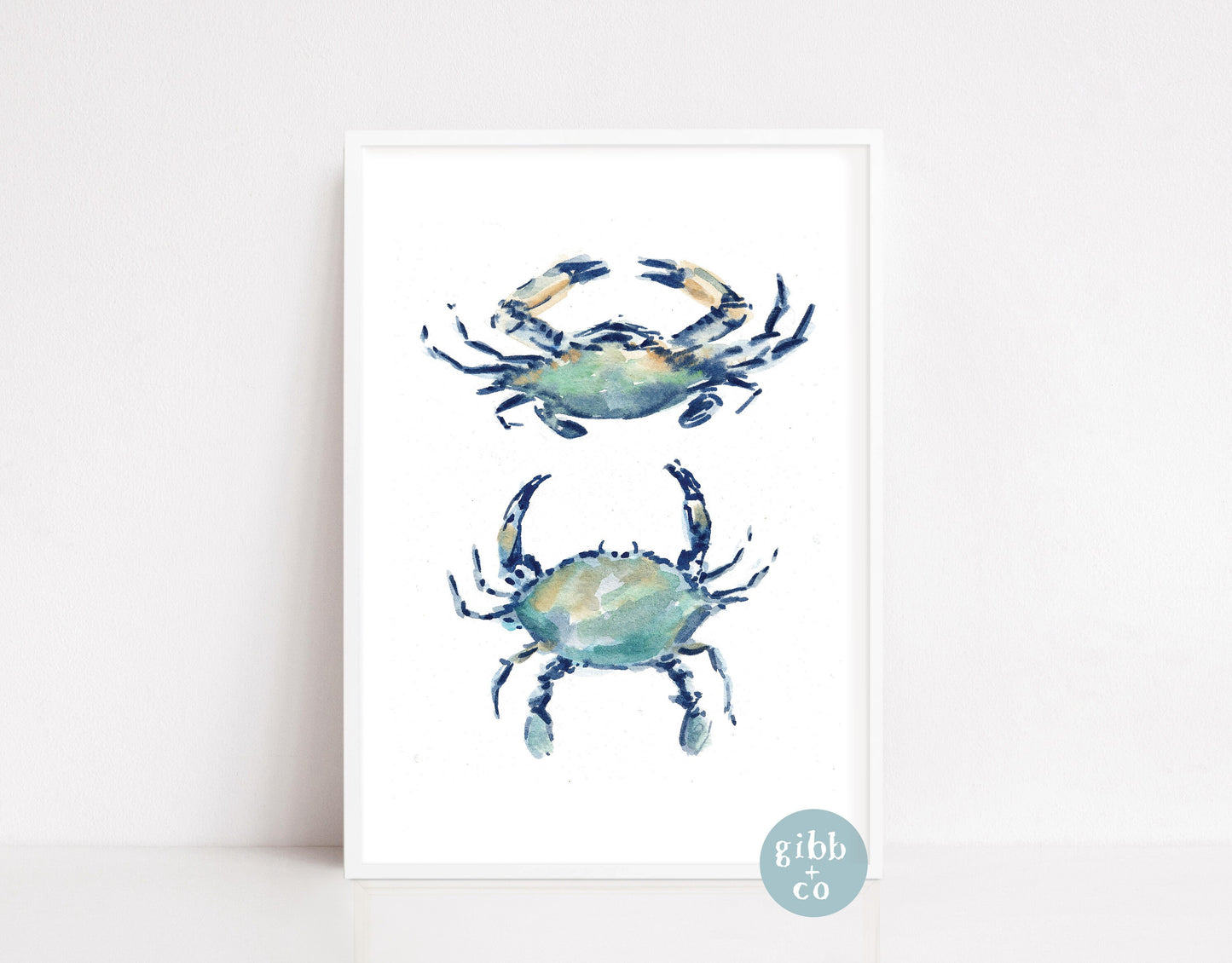 Blue Crab art print series, Coastal art print, beach art print