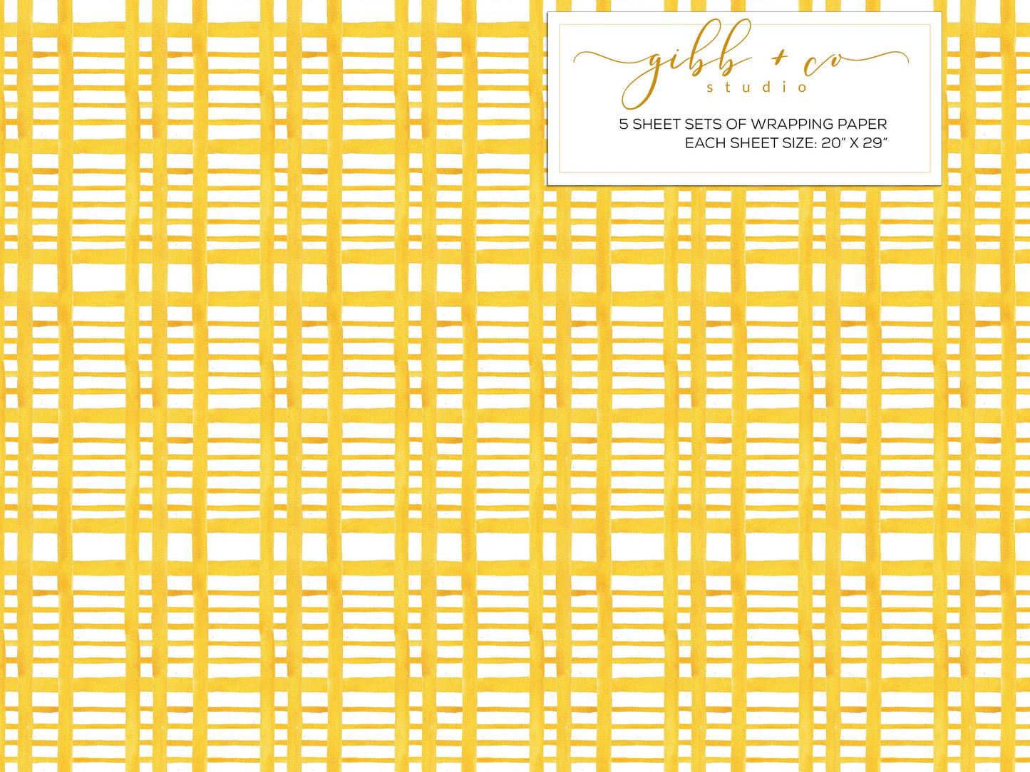 Yellow plaid wrapping paper