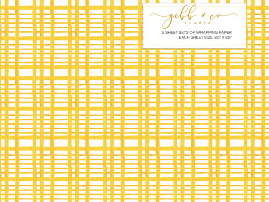 Yellow plaid wrapping paper