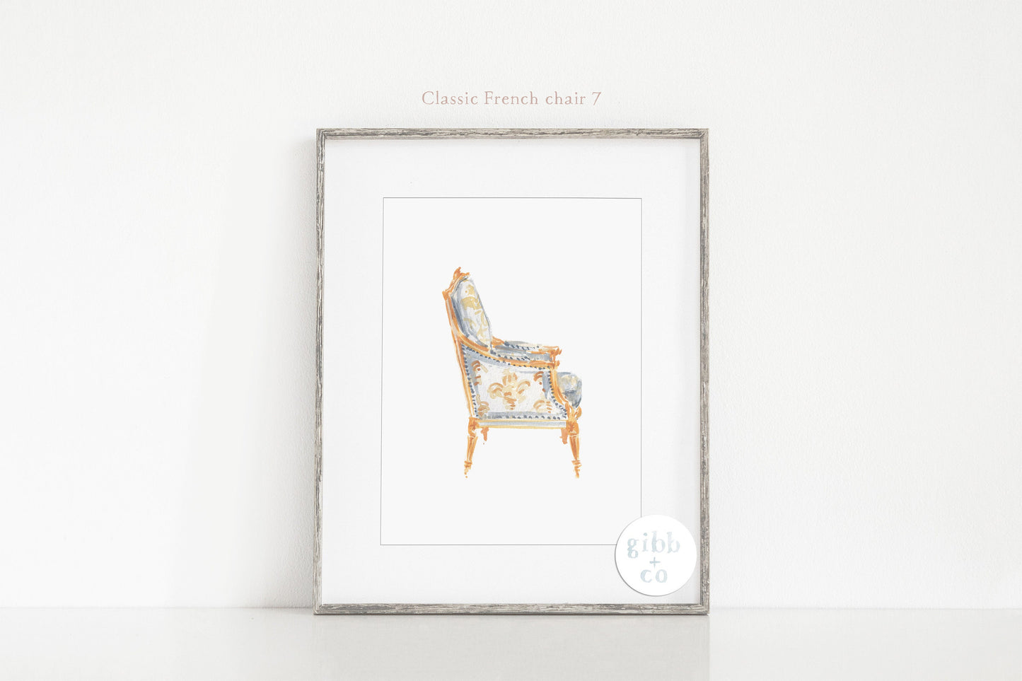 French Classic Chair art print, interior design decor, interior design print, Chair illustration, interior design art print