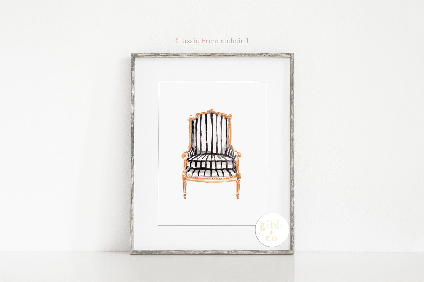 French Classic Chair art print, interior design decor, interior design print, Chair illustration, interior design art print