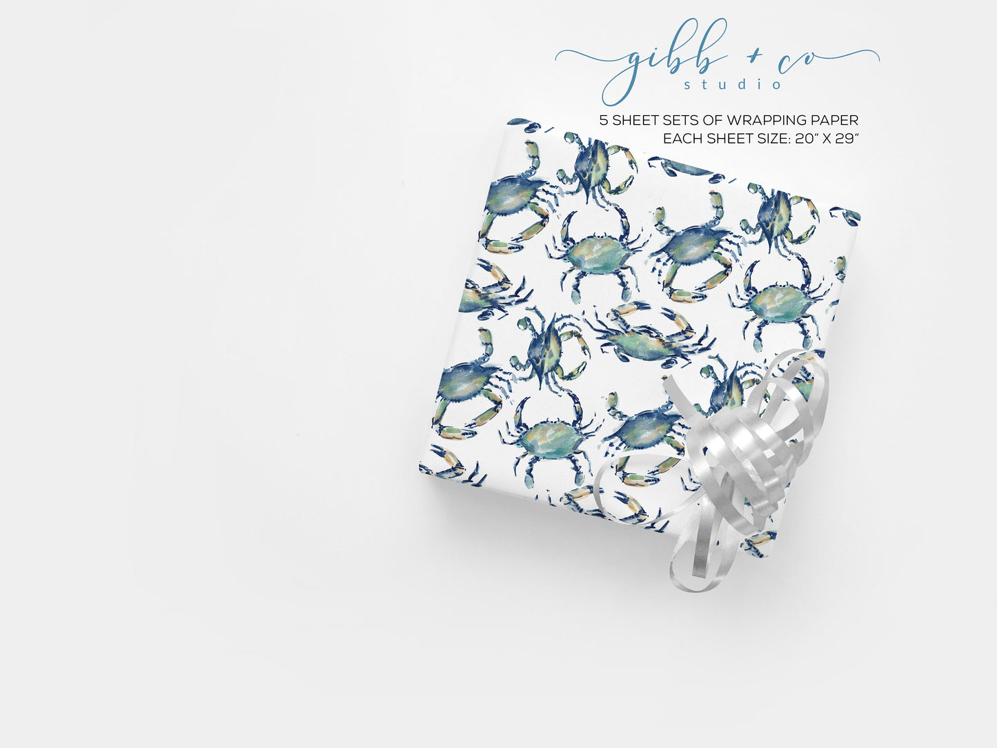 Blue crabs wrapping paper