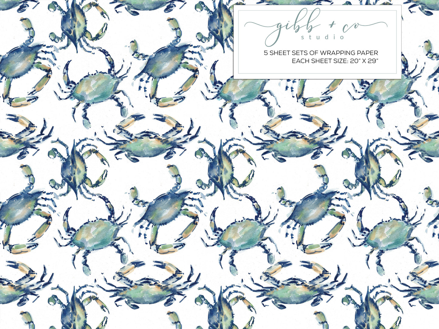 Blue crabs wrapping paper