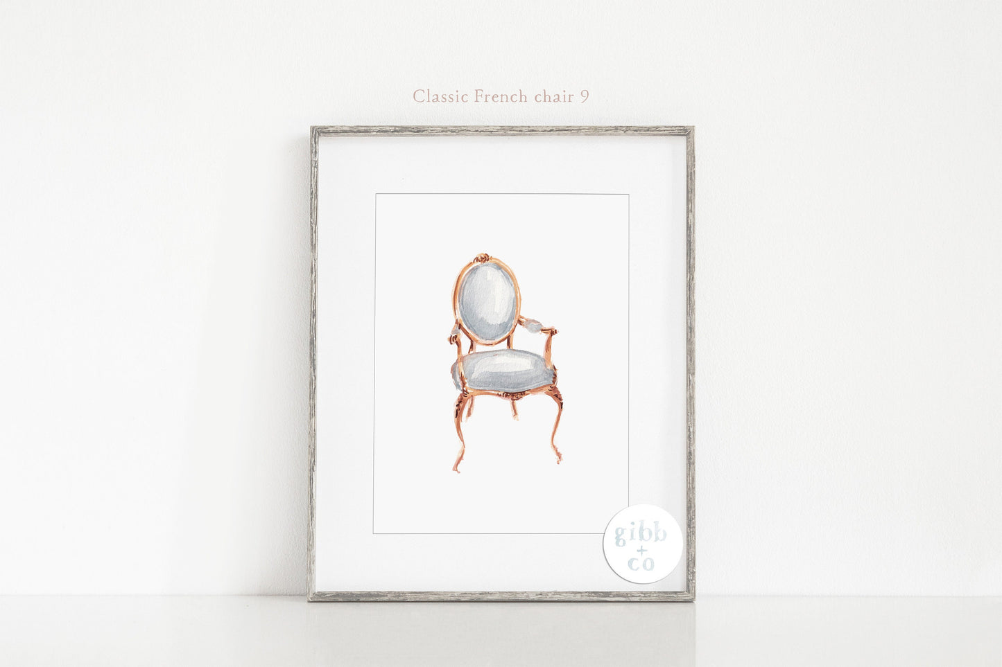 French Classic Chair art print, interior design decor, interior design print, Chair illustration, interior design art print