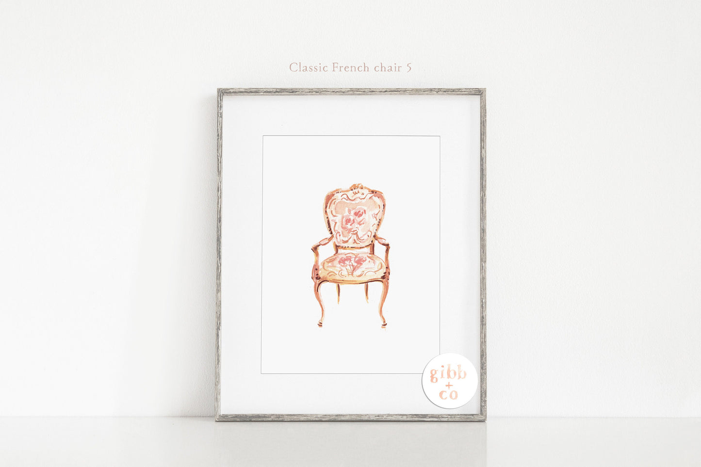 French Classic Chair art print, interior design decor, interior design print, Chair illustration, interior design art print