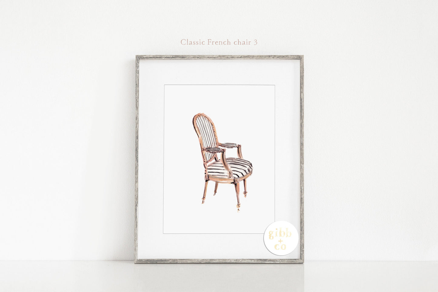 French Classic Chair art print, interior design decor, interior design print, Chair illustration, interior design art print