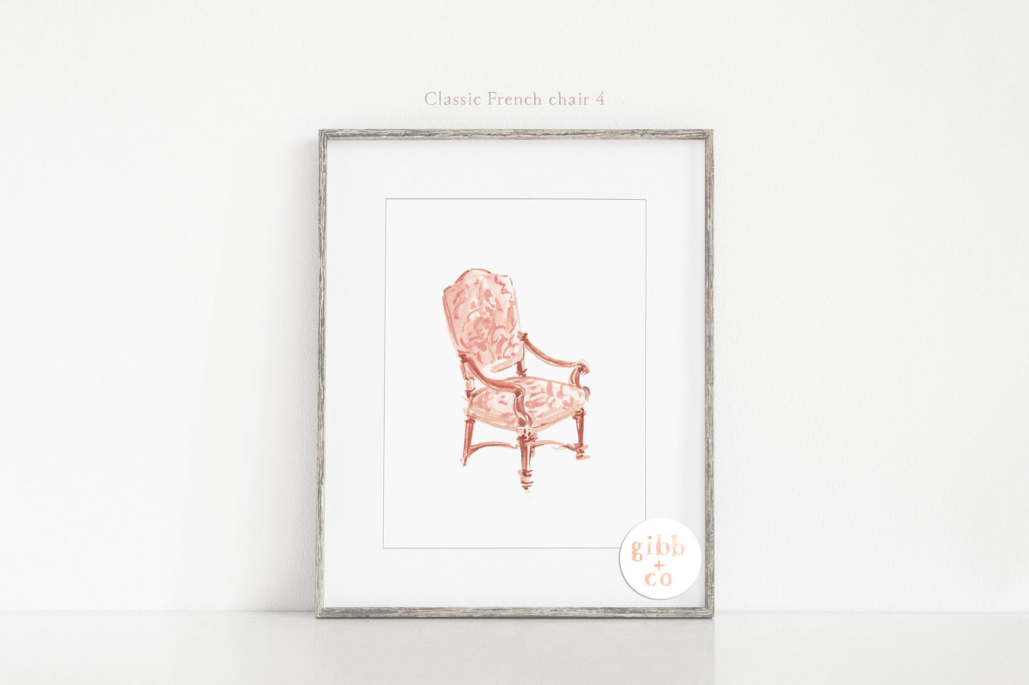 French Classic Chair art print, interior design decor, interior design print, Chair illustration, interior design art print