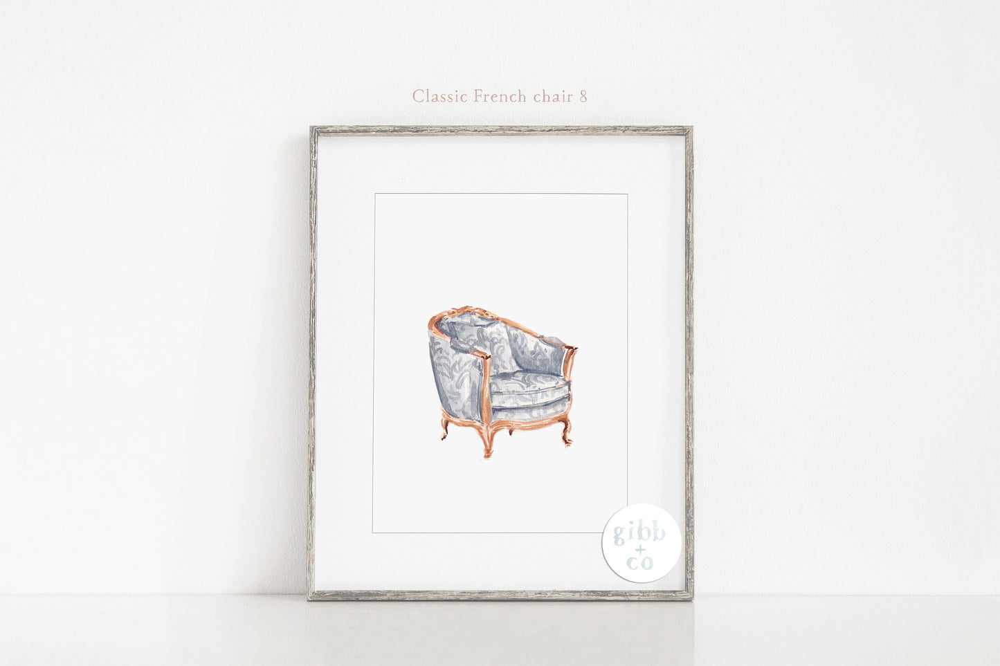 French Classic Chair art print, interior design decor, interior design print, Chair illustration, interior design art print