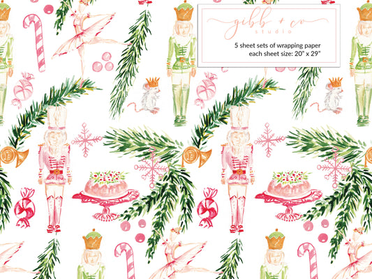 Nutcracker Christmas wrapping paper, Nutcracker Christmas gift wrap, Christmas wrapping paper, holiday wrapping paper